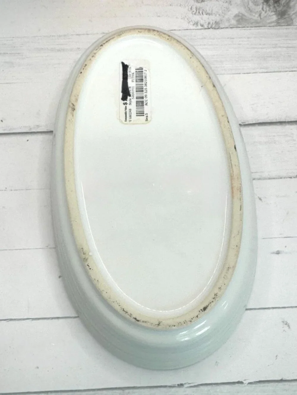 White Ceramic Serving Oval Bowl